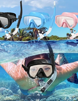 Dry Snorkel Set Diving Mask For Tempered Glass Professional Panoramic Snorkeling Gear Swimming Training Snorkel Kit