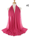 Muslim Chiffon Hijab Women Bubble Chiffon Scarf For Women Ladies Veil Muslim Islam Solid Color Malaysia Wrap Scarves