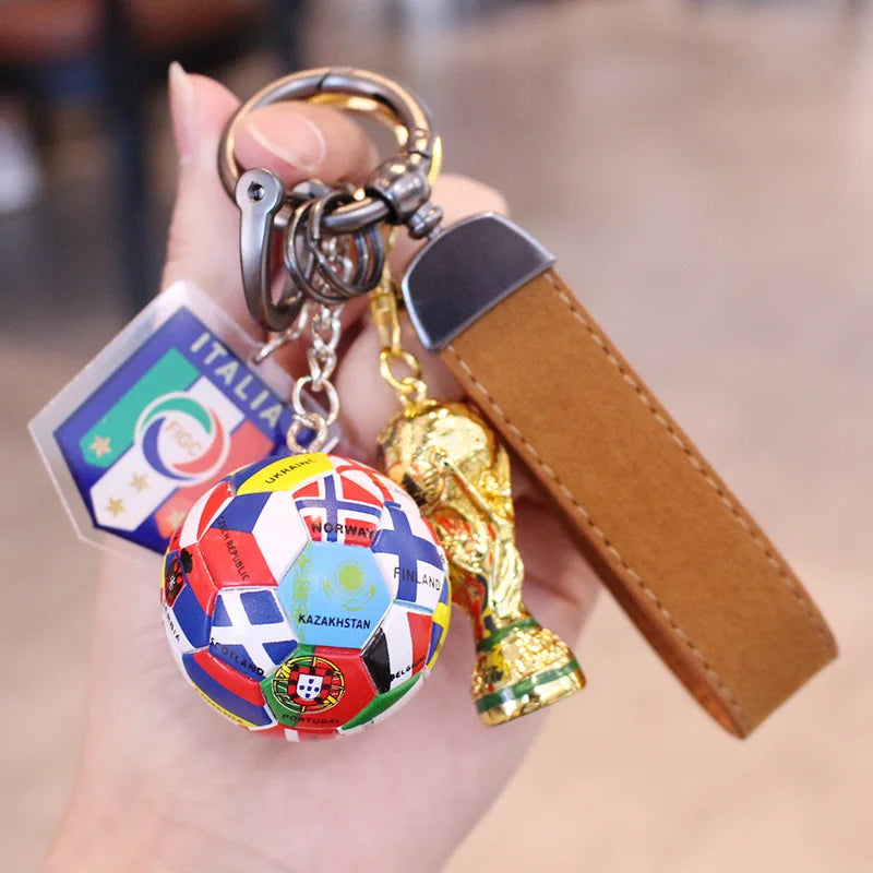 2026 Football Trophy Car Keychain Soccer Fan Bag Charm Souvenir