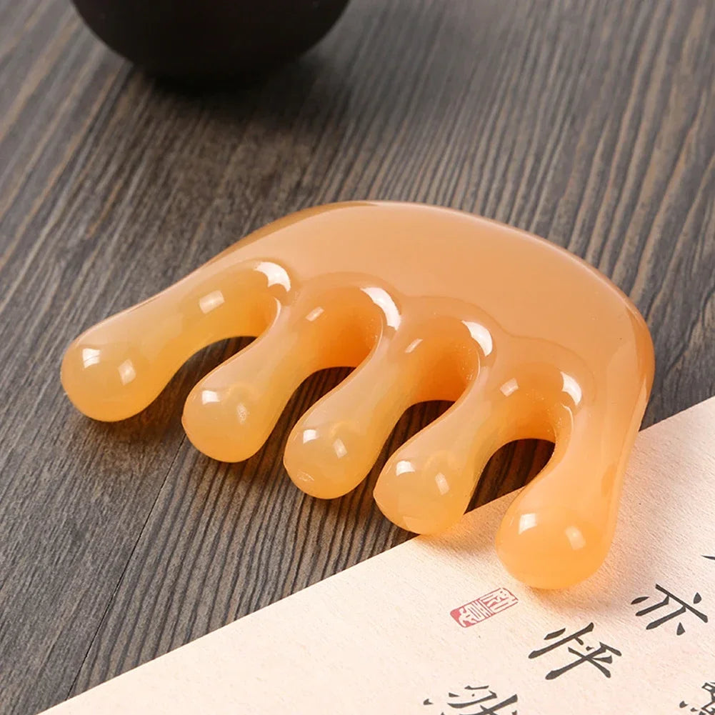 Body Meridian Massage Comb Head Face Scalp Gua Sha Massager Facial Resin Wide Tooth Guasha Scraping Therapy Blood Body Massage