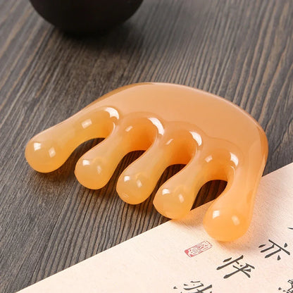 Body Meridian Massage Comb Head Face Scalp Gua Sha Massager Facial Resin Wide Tooth Guasha Scraping Therapy Blood Body Massage