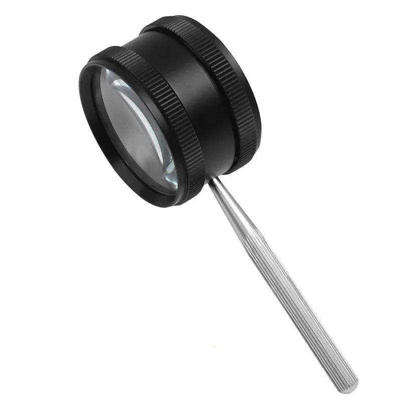 35X Handheld Magnifier Metal Optical Glass with Detachable Handle