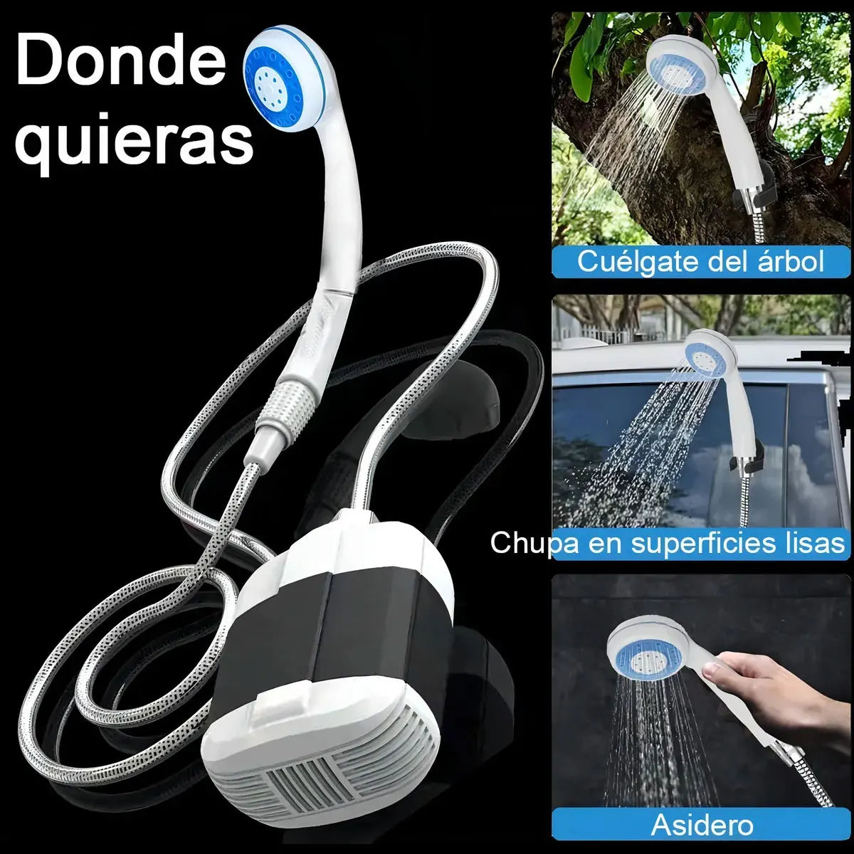 Portable USB Rechargeable Electric Camping Shower Pump Kit