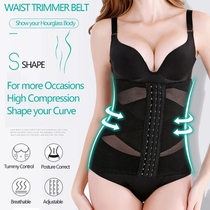 Women Waist Trainer Body Shapers Slimming Belt Modeling Strap Cross Compression Postpartum Band Busters Corsets with Hooks