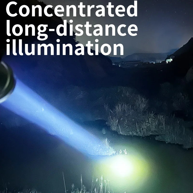Portable Solar Rechargeable Handheld Work Light Multi-Function LED Camping Emergency Patrol Flashlight
