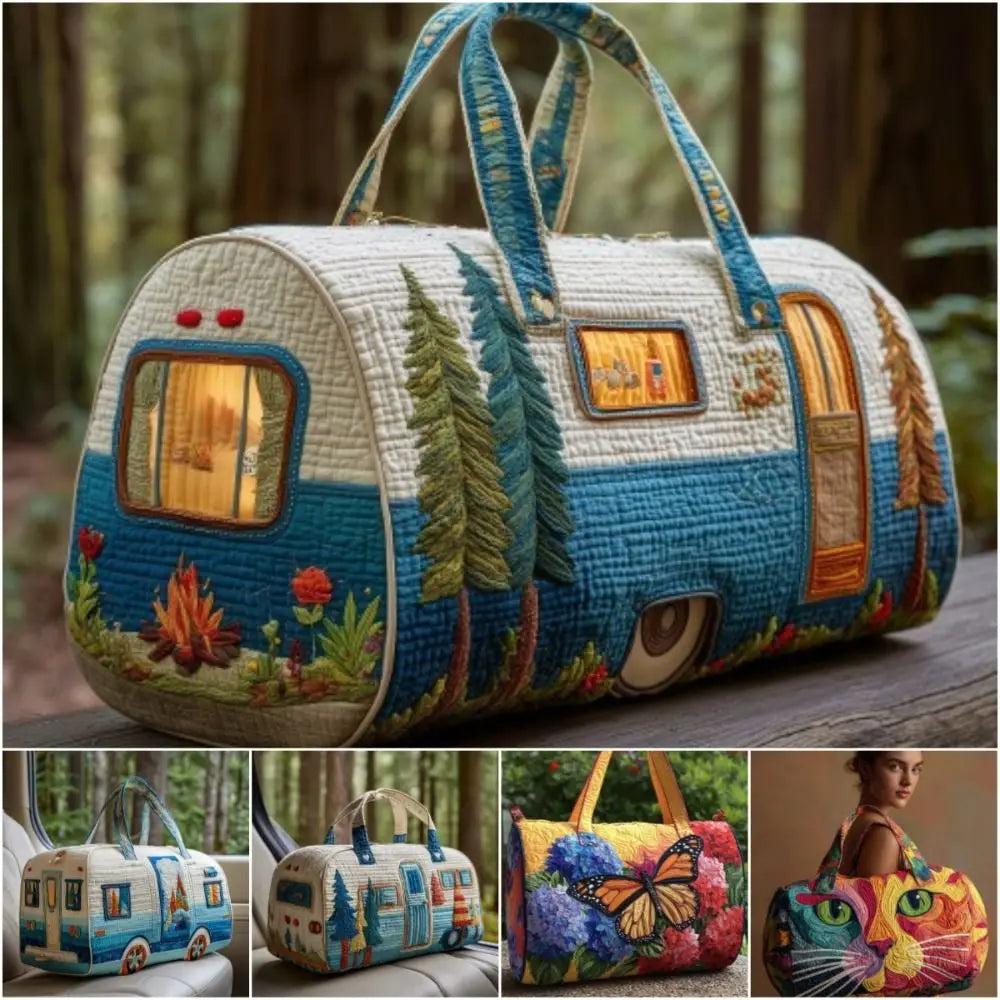 Adjustable Strap 3D Quilted Travel Duffle Bag Large Capacity Gym Tote