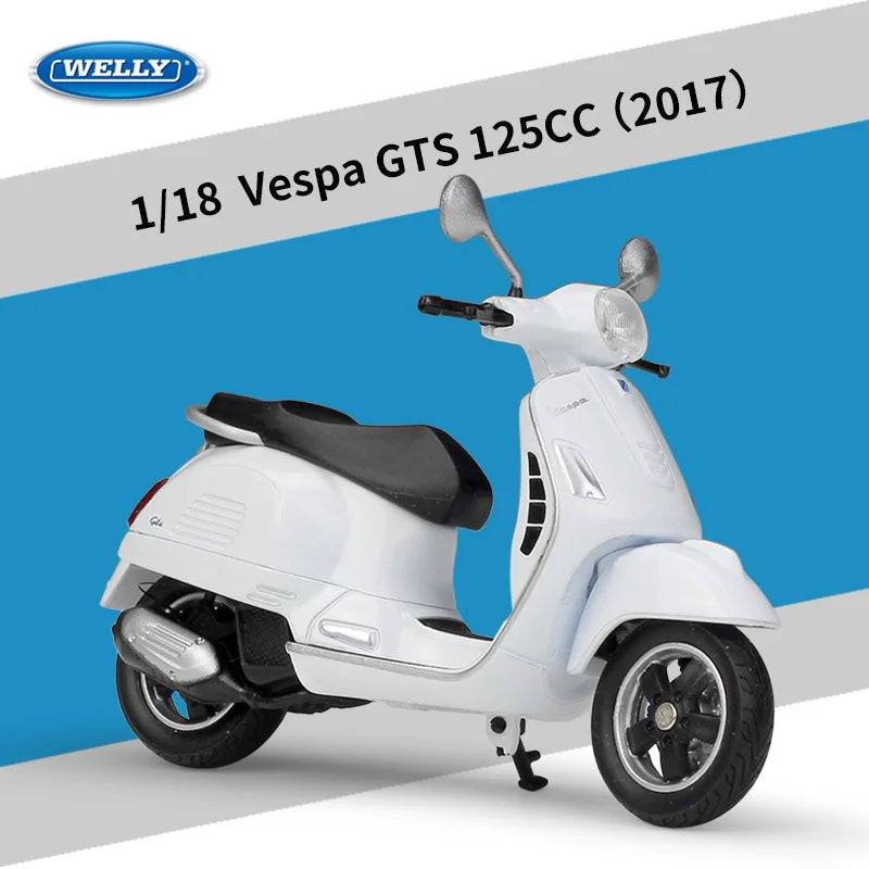 Diecast Vespa Classic Scooter Model 1 to 18 Scale