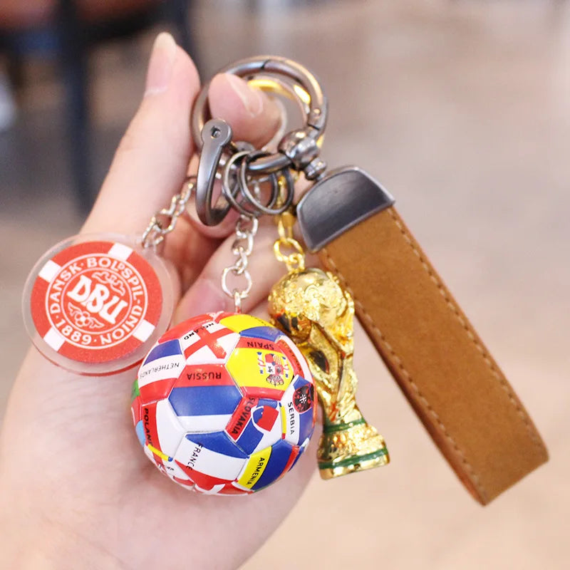 2026 Football Trophy Car Keychain Soccer Fan Bag Charm Souvenir
