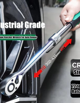 Telescopic Socket Ratchet Wrench for Automotive Repair Adjustable Head Ratchet Set 72 Tooth Quick Release Wrench Manual Tool