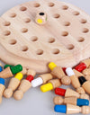 Children Kids Memory Match Stick Chess Wooden Chess Checkers Board Game Family Party Game Puzzle Baby Educational Toys