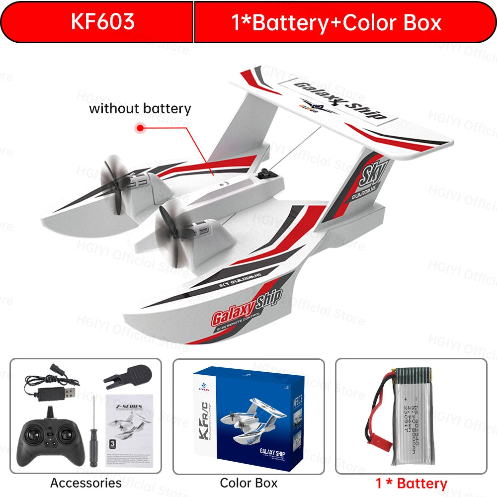 KF603 RC Glider 2.4G Radio Control Aircraft Sea And Air RC Plane EPP Foam Water Land Flying Airplane Toys