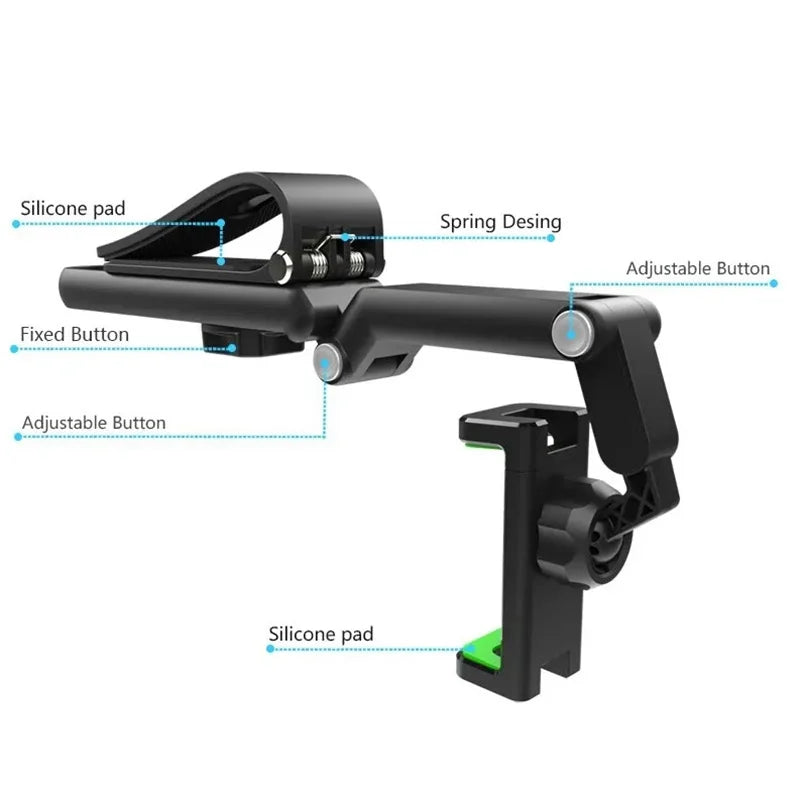 1080° Rotating Sun Visor Car Phone Holder Mount Cell Mobile Car Clip Bracket Stand Support in Car for iPhone Samsung Xiaomi