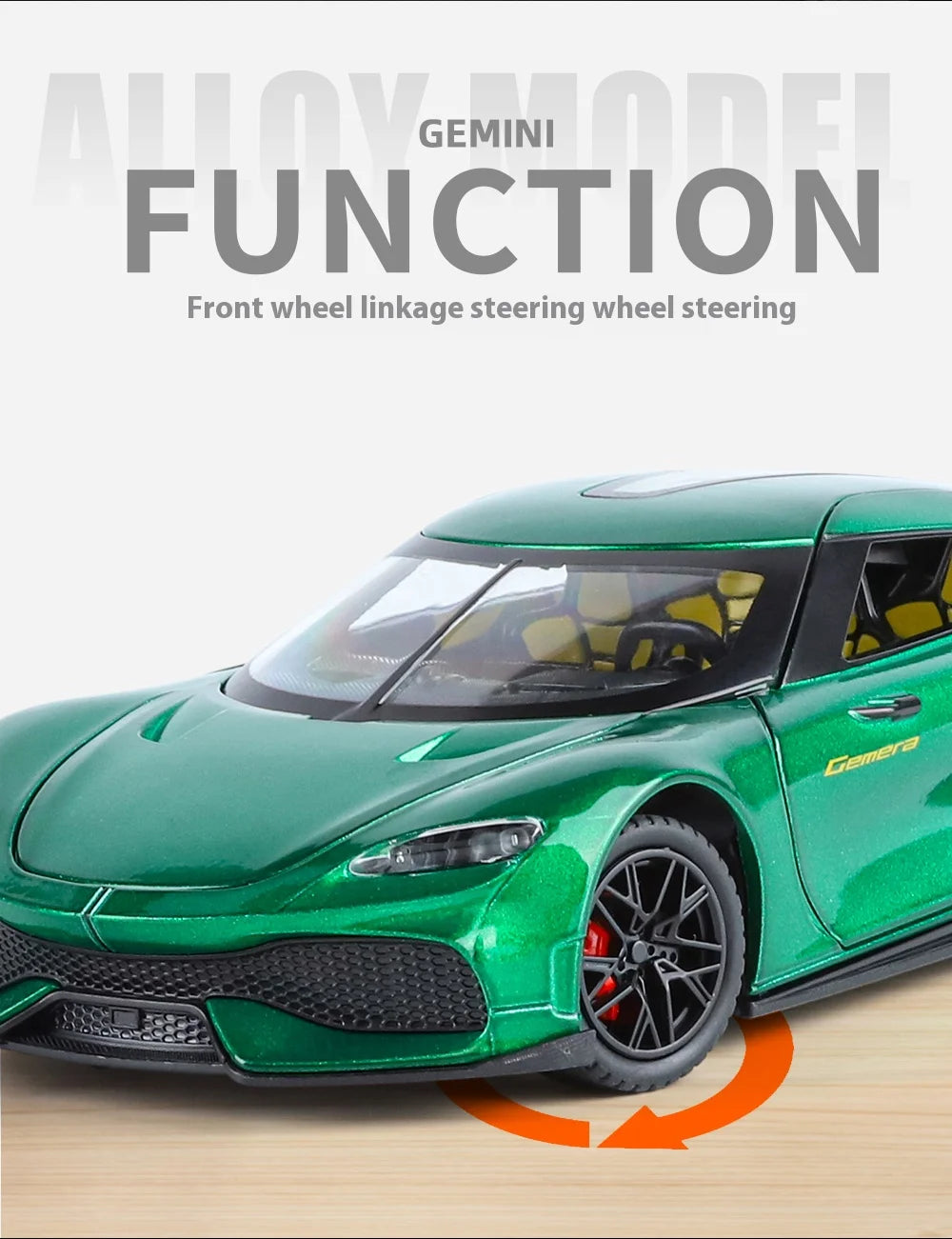 1:24 Gemera GT Sports Car Alloy Diecast Metal Model Sound Light Pull Back Toy Boys Simulation Car Model Ornament Present