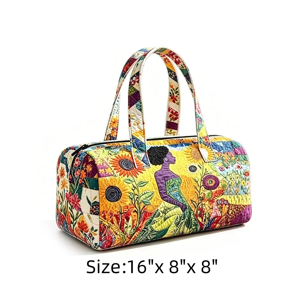 Vintage Animal Print Quilted Duffel Bag Overnight Travel Bag Lightweight Handheld Luggage for Vacation Gym Weekend Getaway