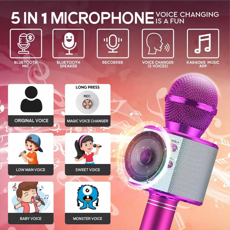 Fun Toys for 4-15 Year Old Girls, Handheld Karaoke Microphone for  Birthday Xmas Gifts for 8 9 10 11 Years Old Boys Girl