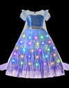 Frozen Elsa Role Playing Dress Light Up Kids Halloween Carnival Girls Birthday Elsa Princess Glowing Vestidos