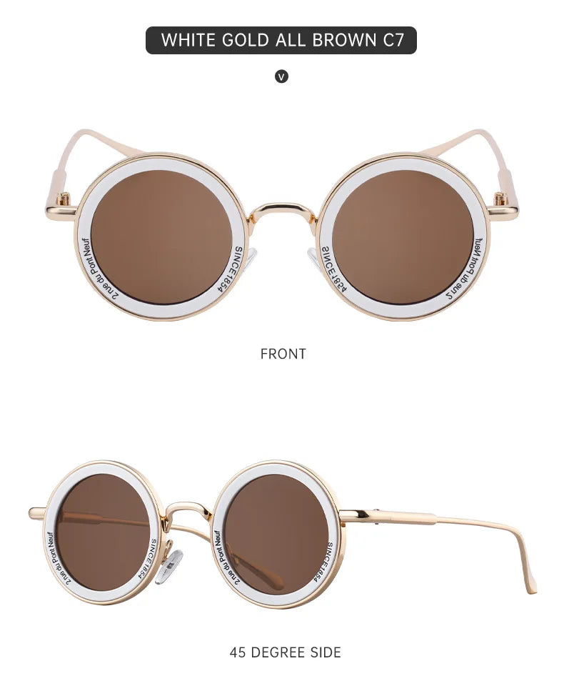 Round Steampunk Sunglasses With UV400 Protection