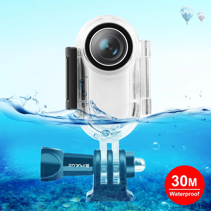 30m Underwater Waterproof Housing Protective Case for Insta360 GO 2, with Base Adapter & Screw (Transparent)