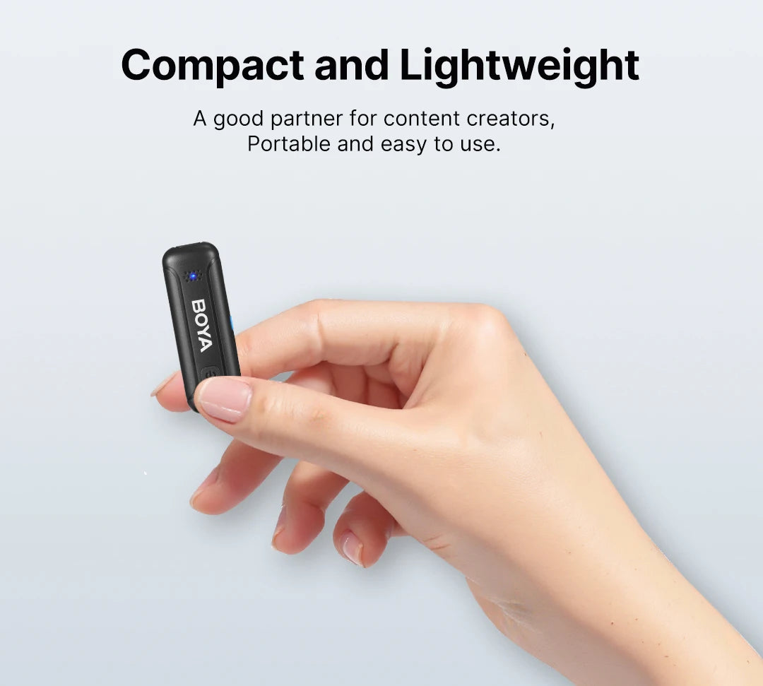 Wireless Lapel Microphone for iPhone Android Type-C Smartphone DSLR Camera PC Laptop Youtube Recording Streaming BY-WM3T2