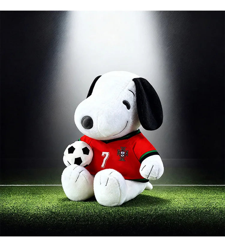 Kawaii Stuffed Doll Snoopy Football Plush Toy Cute Anime Character Stuffed Animal for Kids Birthday Gift and Cartoon Collection