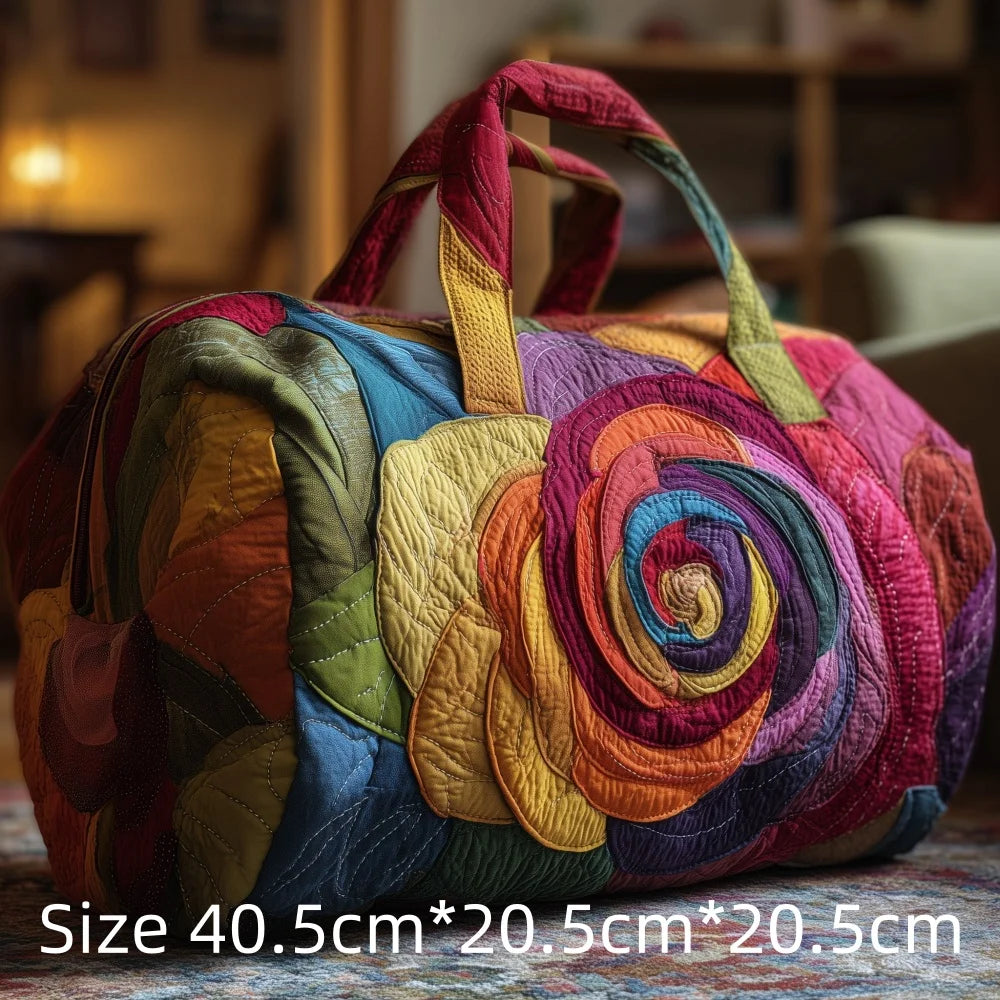 Fashion 3D Printed Quilted Travel Bag for Women Floral Tote Weekender Large Flower Pattern Carry On Handbag Vacation Bags