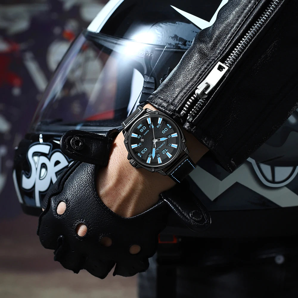 Simple Fashion Thin Date Wristwatches Male Luxury Design Breathable Leather Watches Men's Quartz Clock