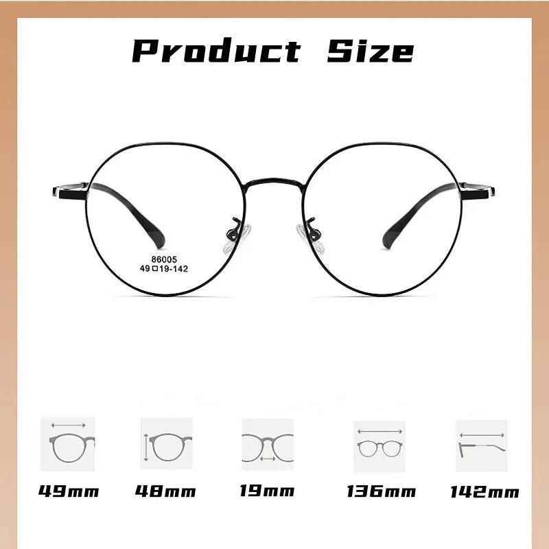 Fashion Polarizing Clip Eyewear UV Retro Round Multifunctional Optical Prescription Eyeglasses Frame For Men and Women