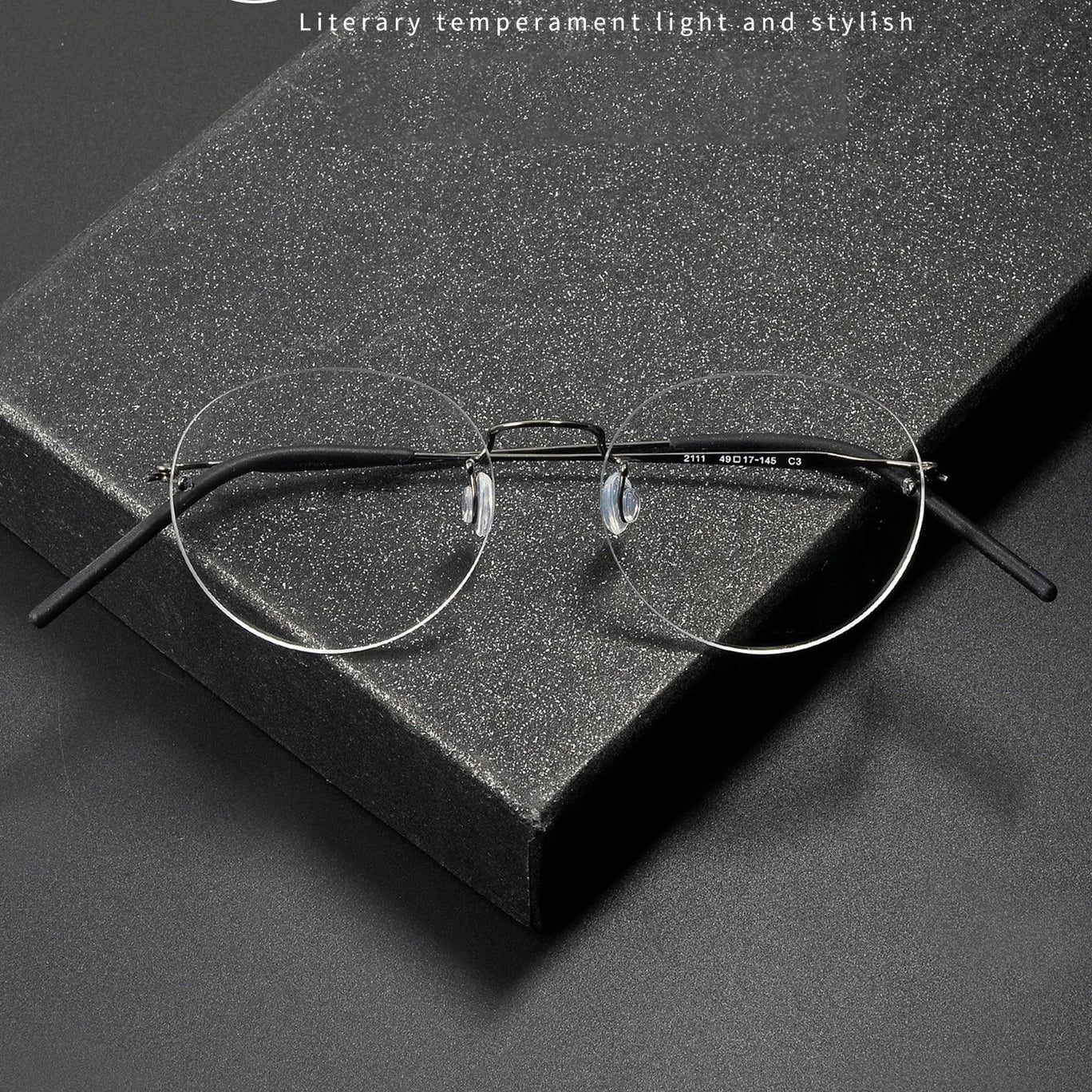 Ultralight Oval Rimless Titanium Eyeglasses Frame