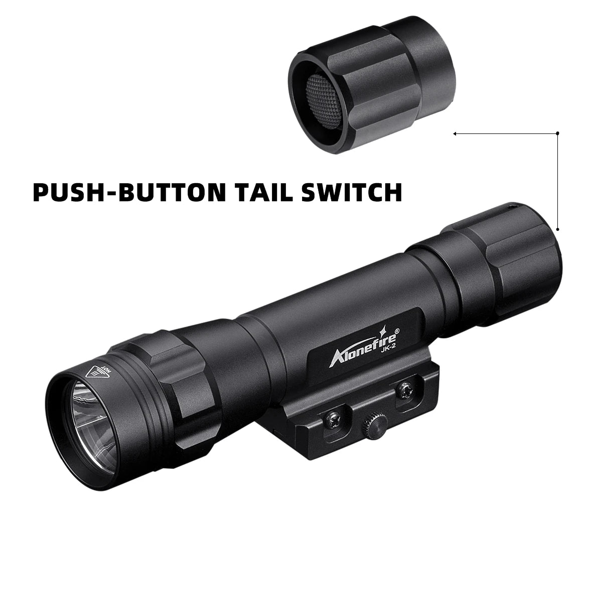 1200 Lumen Tactical Rechargeable LED Flashlight With Picatinny Mount