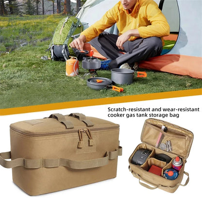 Camping Portable Storage Bag Gas Tank Large Capacity Ground Nail Tool Bag Gas Canister Picnic Cookware Utensils Kit Bag