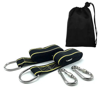 One Pair Tree Swing Hanging Kit Hammock Straps Camping 350 KG Load Capacity Rope Carabiner Outdoor Hiking Hammock Hanging Belt