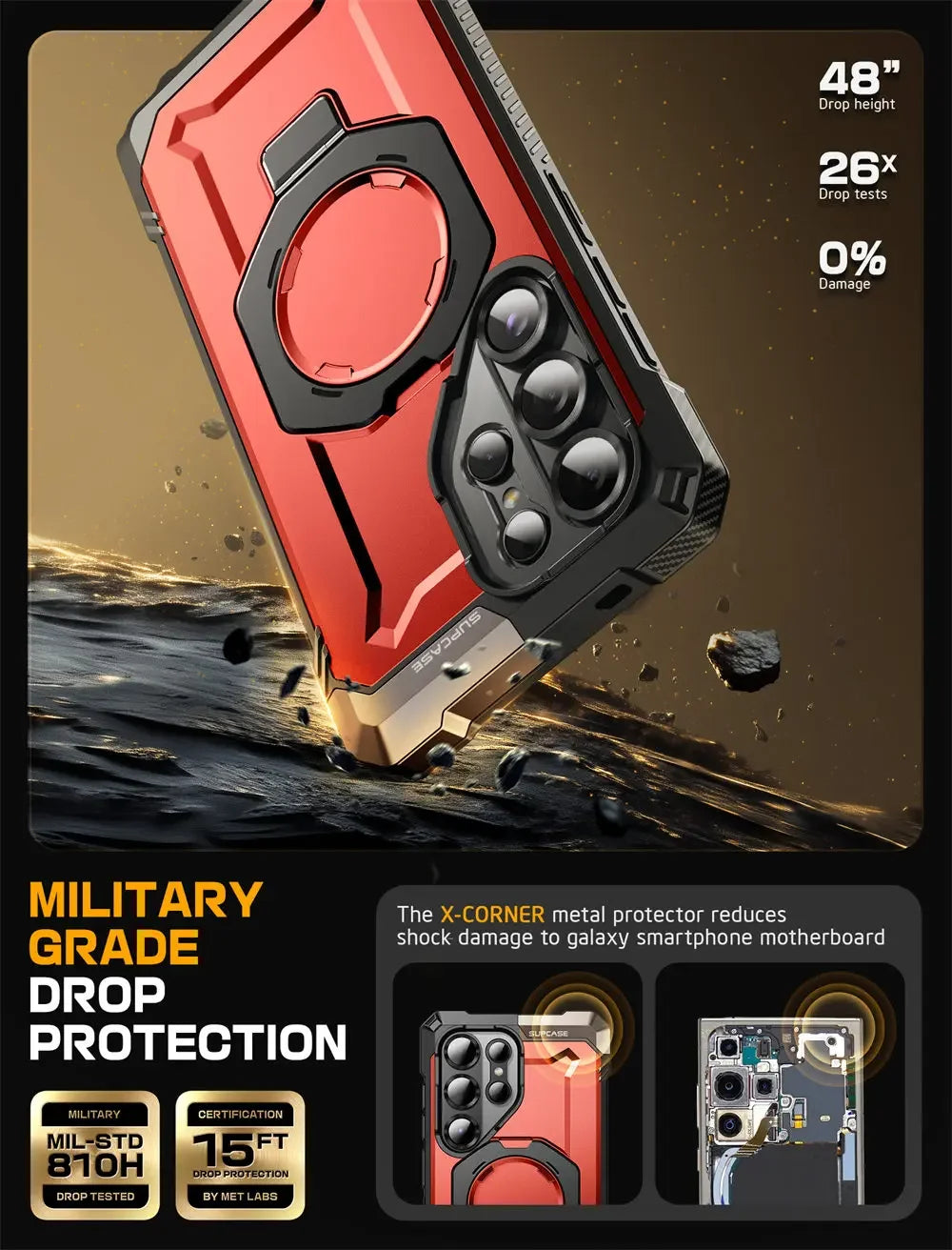 For Samsung Galaxy S25 Ultra Case 6.9" 2025 SUPCASE UB Grip Anti-Scratch Heavy Duty Rugged  Phone Case with Kickstand