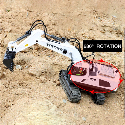 11CH RC Excavator 1:20 Remote Control Truck 2.4G RC Crawler Engineering Vehicle Excavator Truck Radio Control Toys Gifts