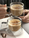 200ml Double Wall Glass Coffee Mug Heat-resistant Espresso Cup Thermo Insulated Cup For Latte Cappuccino Tea Drinkware Set