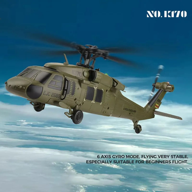 Realistic Four Channel Remote Control Military Helicopter With Brushless Motor