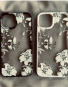 Transparent Lily Flower Floral Case For iPhone 16 15 14 Pro Max 14 Plus Mini Acrylic Clear Funda Cover