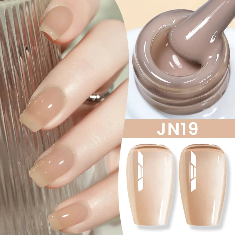 10ml Jelly Nude Gel Nail Polish Autumn Amber Semi Transparent Manicure Soak off UV LED Nails Gel Varnish
