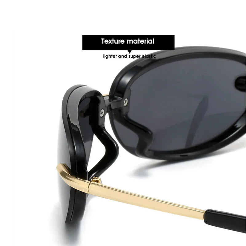 Y2k Sunglasses Women Trendy Rimless Fashion Glasses Vintage Designer Shades