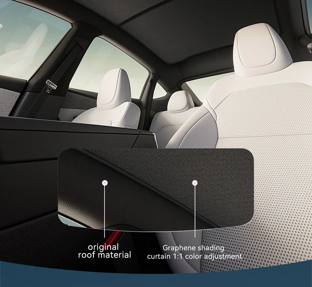 Graphene Honeycomb Sunshade Set for Tesla Model 3 Highland and Model Y Juniper 2025 2026