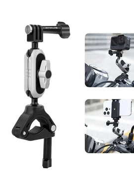 Handlebar Arm Mount with Phone Clamp & Mount Adapter & Long Screw for Gopro Sports Cameras and Smartphones