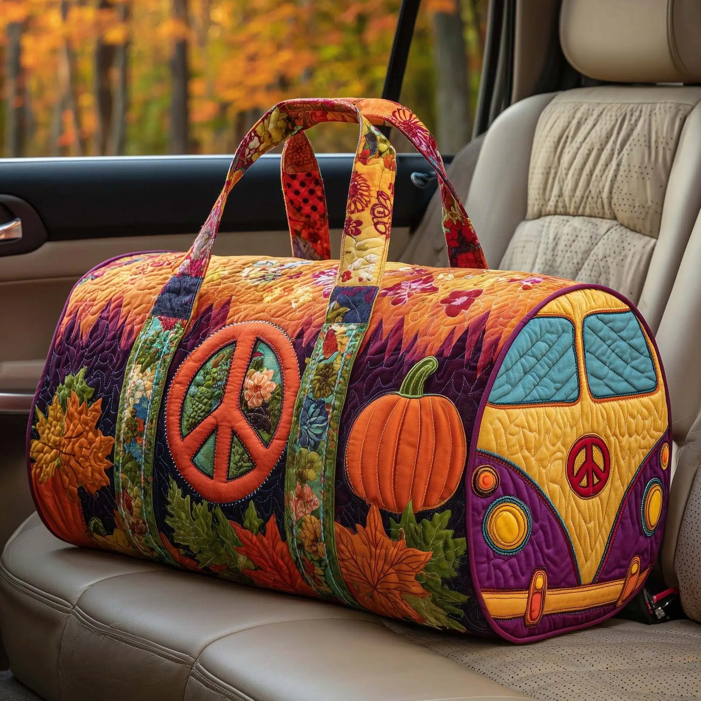 Sun Mountain Forest Quilted Travel Duffle Bag Outdoor Fitness Tote