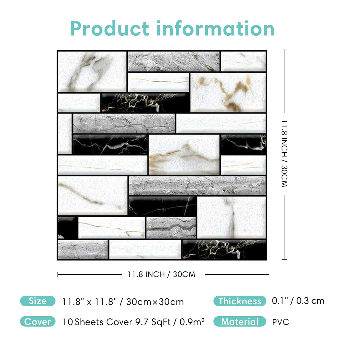 3D Wall Sticker Self-adhesive Faux Stone Wall Panel Peel and Stick Tile Backsplash for Kitchen Bathroom Waterproof Tile Sticker