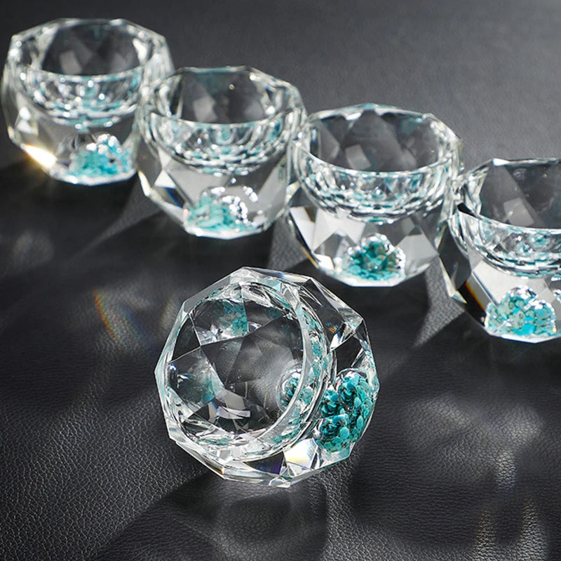 Diamond Cutting Crystal Liquor Glasses Set With Wine Dispenser Vodka Shot Glass Wine Glasses Whiskey Spirits Sake Brandy Teacup