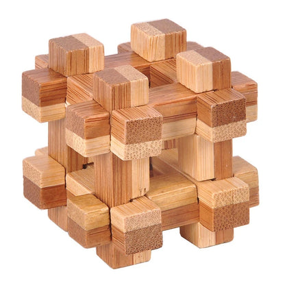 3D Jigsaw Puzzle Toys Wooden Kong Ming Lock Lu Ban Lock IQ Brain Teaser Educational Toy for Kids Children Montessori Unlock Game