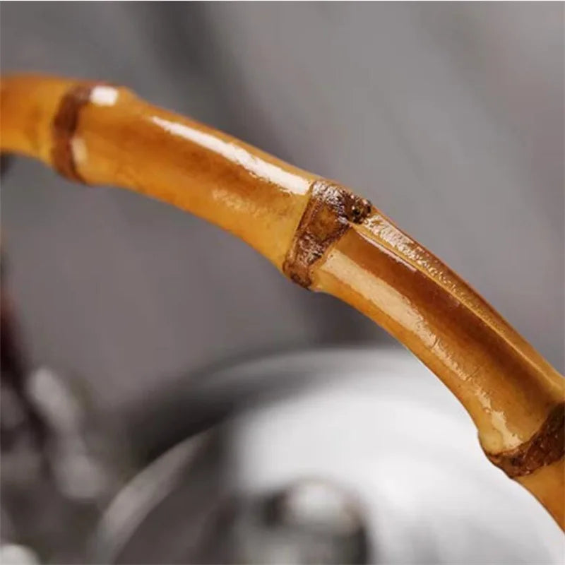 1350ml Bamboo Handle Beam Tea Pot Heat Resistant Glass Teapot With Filter Flower Tea Kettle Kungfu Lifting Beam Tea Pot Teaware