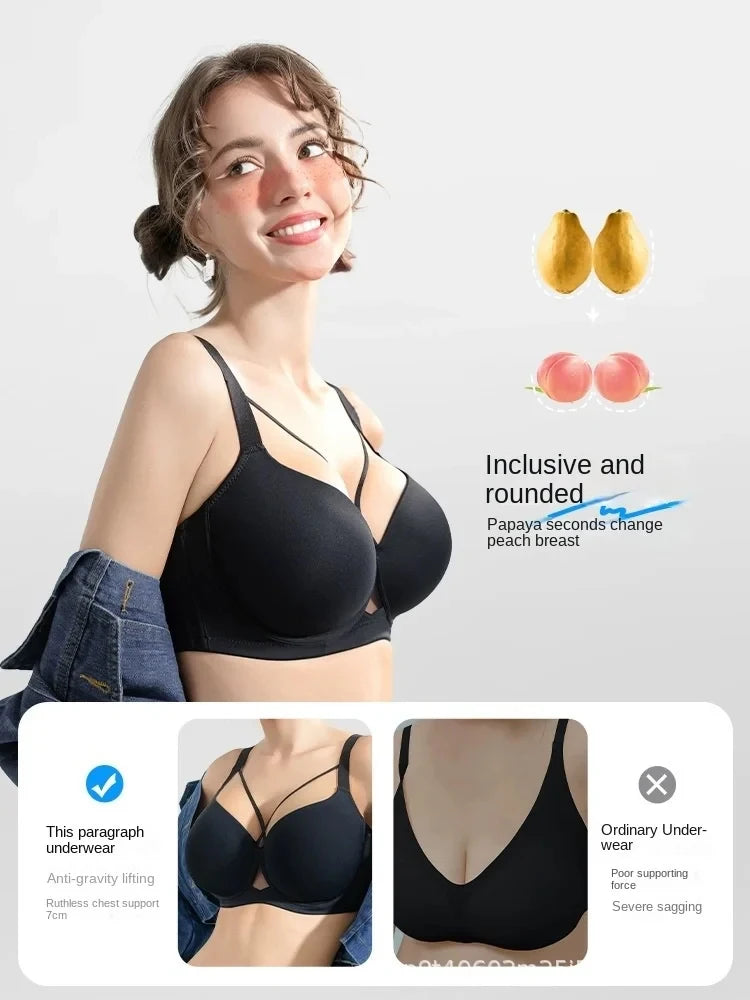 Womens Seamless Underwire Push Up Support Bra