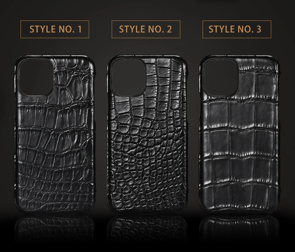 Crocodile Real Leather Cases for iPhone 16 15 Pro Max 14 pro max Genuine Leather Fundas Back Bover