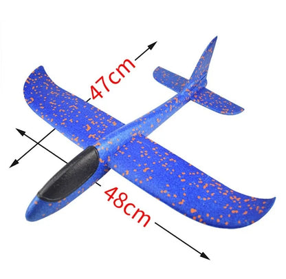 48cm LED DIY Kids Toys Hand Throw Flying Glider Planes Foam Aeroplane Model Party Bag Fillers Flying Glider Plane Toys Kids Game