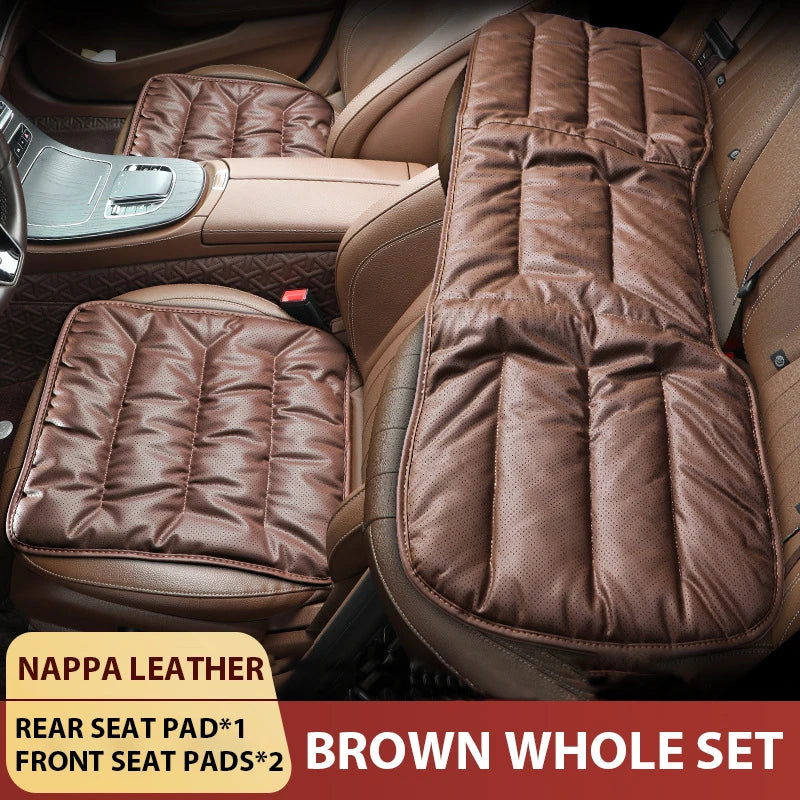 Nappa Leather Breathable Car Seat Cushion Soft Universal Anti Slip Auto Seat Protector Pads Car Seat Covers Interior Accessoires