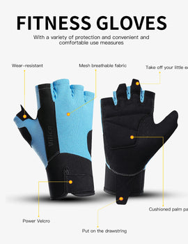 Outdoor Cycling Fitness Half Finger Breathable Comfortable Wear-resistant Shock-absorbing Multi scene Sports Gloves